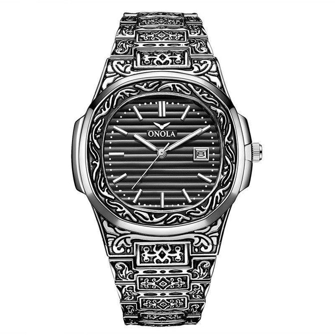 ONOLA ON3808 Fashion Men's Watch Waterproof Sports Steel strap men Watch retro creative watch