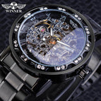 Winner Fashion Diamond Luminous Gear Movement Royal Design Men Male Mechanical Skeleton Wrist men's casual Watch