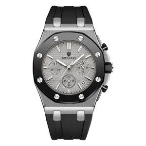 Kimsdun Men's Silicone strap Three Eyes Multifunctional Chronograph Waterproof Calendar Quartz Watch Fashion Men's Watch K-1224B