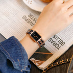 GUOU 6042 Jenama Jam Tangan perempuan Baru Mudah Niche Persegi Tenunan Tali Retro Wanita Jam Tangan