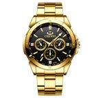 CHENXI Gold Couple Watch 019a Hot Selling Product Three Eyes Men and women Business quartz Watch XZ-019A full gold