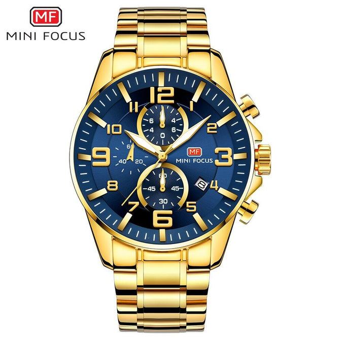 MINI FOCUS Watches Mens 2020 Top Brand Luxury Gold Watch Calendar Waterproof Chronograph Multi Function Business Horloges Mannen