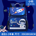 [Local Warehouse] New space bag schoolbag cartoon double shoulder children's boys and girls' wear-resistant and breathable Backpack school bag for boys 726 Star sky blue small