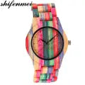 Shifenmei Watch Women Top Luxury Brand Wooden Quartz Watches Colorful Manual Women Gifts Relogio Feminino