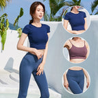 Women sports suit fashion quick drying 3 pieces running yoga outdoor lady clothings