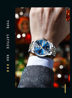Olevs Watch for men double calendar vibrato fashion waterproof quartz men watch 9931