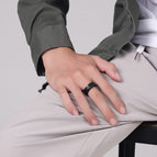 God's eye stainless steel ring men's rotatable antique titanium steel ring hand jewelry