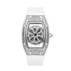 Women's watch barrel personality fashion trend hollow rotating watch female full diamond fashion silicone watch SA-015