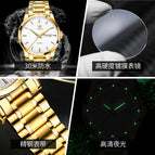 OLEVS watch for men stainless steel strap quartz watch waterproof luminous dual calendar men's watch 6898 steel