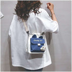 Canvas Bag Women's Bag 2022 New Ins Messenger Bag Lovely 2022 Student Literature and Art One Shoulder Mobile Phone Bag