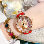 Dimini Little Golden Pig Transit Ladies Watch Leather fashion lovely Watch Waterproof Quartz women Watch 88246