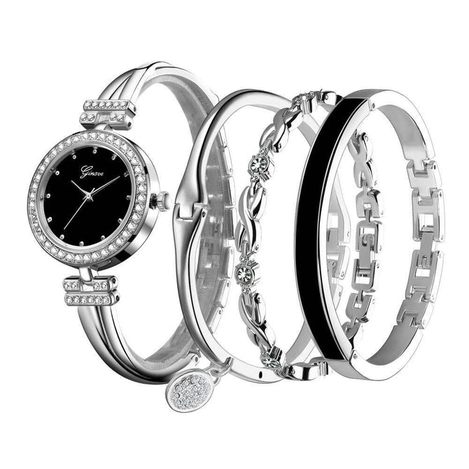 Women's watch fashion four pieces quartz watch diamond elegant alloy watch set G-016J