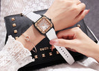 [Ready stock]GUOU fanshion Women Watches Lady Luxury Wristwatches Rubber Silicon Dress Square Quartz Watch