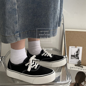 Platform canvas shoes women's heightening students' versatile shoes 2021 new Japanese ins tide low-top skateboarding shoes 531