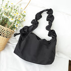 New Korean nylon handbag net red small fresh drawstring single shoulder bag leisure literature and art pleated messenger bag srb02