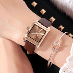 Guou Brand Fashion Women Square Bracelet Lady Luxury Leather Strap Quartz Wrist Watch Elegant Female Waterproof Casual watch