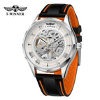 New Winner European American Style Men's Fashion Casual Simple Hollow Manual Manipulator Watch SLZg122