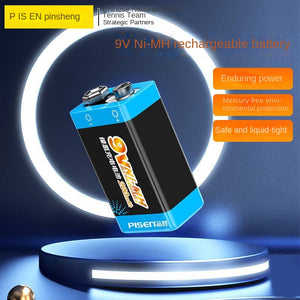 Pinsheng 9V rechargeable battery set 6F22 multimeter 9V square battery microphone guitar detector