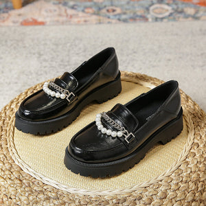 Women's Shoes 2022 new autumn small leather shoes women's thick heel Mary Jane shoes women 668-3