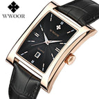 WWOOR Square Men's Watch Waterproof Calendar fashion casual Men's Watch 8017