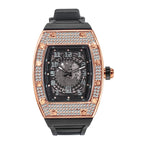 MISSFOX watches Richard personality full diamond barrel silicone with waterproof quartz men's watches