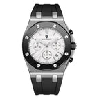Kimsdun Men's Silicone strap Three Eyes Multifunctional Chronograph Waterproof Calendar Quartz Watch Fashion Men's Watch K-1224B