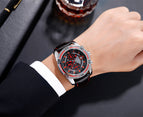 Men's watch Three-eye six-pin multi-function waterproof belt watch quartz men's watch K-8304M