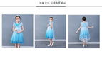Anna Elsa Dress Fancy Birthday Cosplay Costume New gradient dress princess skirt girls' short sleeve mesh puffy skirt