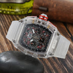 Men's and women's watch 6-Pin Quartz Watch Barrel-Shaped Hollowed Fashion Non-Mechanical Watch Spot Transparent Watch 8087