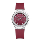 2021 Fashion Women Watches Lady Big Dial Rose Gold Wristwatches Waterproof Rubber Strap Rhinestone Bling Clocks Gifts for Women