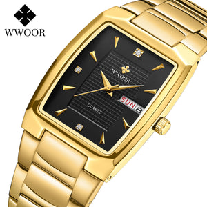 WWOOR New 8837 Men's Watch Business Fashion Men's Watch Quartz Waterproof Square Men's Watch