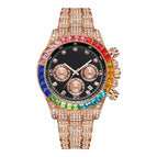 Pintime Crystals Watch Full Diamond Rhinestone men and women Calendar Three-Eye Multi-Function Watch Diamond PT2742