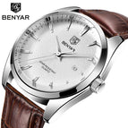 New Benyar Watch Men's Quartz Watch Fashion Simple Tide Waterproof Business Leather Watch 5163