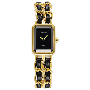 Braided Watch Band Women's Tiktok Live Square Ancient Women's Watch Retro Small Incense Chain women's watch
