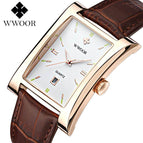 WWOOR Square Men's Watch Waterproof Calendar fashion casual Men's Watch 8017