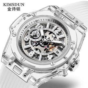 KIMSDUN New Fashion Transparent Silicone Couple Watch Men's and Women's Waterproof Quartz Watch K-1981B