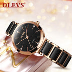 OLEVS women watch Fashion Korea Ceramic Waterproof lady Quartz casual office lady Watch 5877