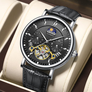 KIMSDUN Sun Moon Star Watch Men's Automatic Mechanical Watch Waterproof Skeleton Tourbillon Men's Watch K-2030A