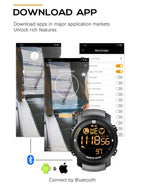 2022 NORTH EDGE Laker Original Digital Outdoor Sport Pedometer watches Smartwatc Bluetooth For Android IOS Men Smart Watch Waterproof 50M-black