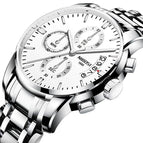 NIBOSI 2353 Fashion Sport Quartz  Men's Watches Full Steel Business Waterproof Watch with box gift for man