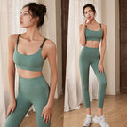 Lulu yoga suit professional sports bra and pants high-end quick-drying slim fitness running two-piece set 324 + k67