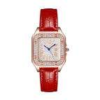 BURR full diamond square leather waterproof ladies watch light luxury niche high-end watch women L2002RG