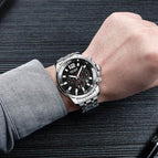 MEGIR 2068 Luxury Business Wrist Watch Men Brand Stainless Steel Chronograph Quartz Mens Watches Clock Hour Time Relogio Masculino