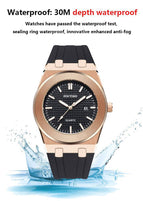 Pintime Men's Silicone Strap Wrist Watch Sports Casual Large Dial Fashion Waterproof Quartz Watch 2065