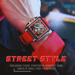 LIGE New Men's Watch Square Multifunction Chronograph Waterproof Watch LG8935