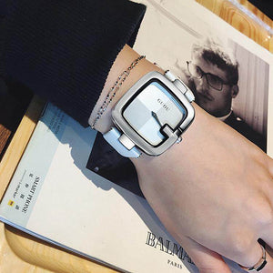 Fashion Guou 8190  Brand Luxury Simple Trendy Watch Women's Student Unique Hours Ladies Leather Wristwatch Female Square Dress Clock
