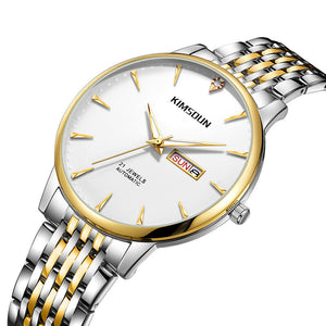 KIMSDUN high-end business men's watch stainless steel double calendar luminous waterproof automatic mechanical watch K-1802A