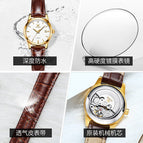 2022 OLEVS Women's Watch Automatic Mechanical Watch Luminous Waterproof Watch Ladies Fashion Leather Quartz lady casual Watch 6629