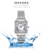 New women watch fashion square full diamond ladies student office lady waterproof watch K-8445L