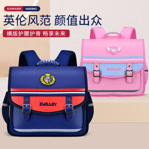 New primary school students horizontal schoolbag boys and girls 6-12 years old lightweight waterproof children's schoolbag British style backpack 762  schoolbag
